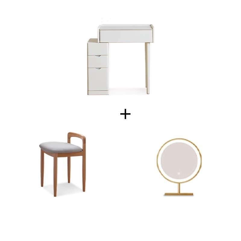 Pine Solid Wood Makeup Table Cream Style.