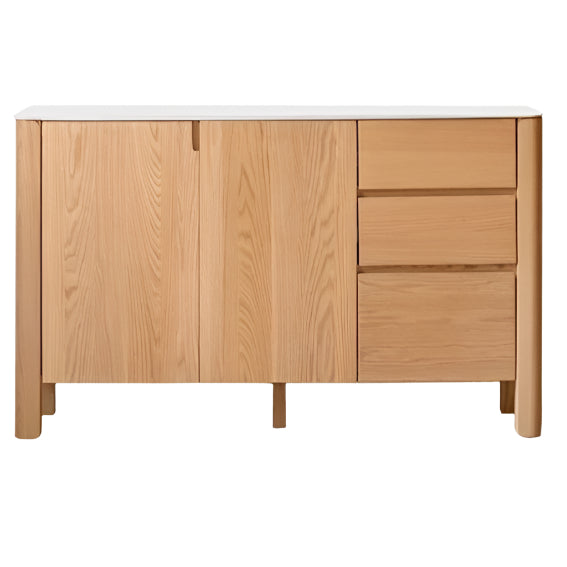 Oak Solid Wood Rock Board Dinner Cabinet