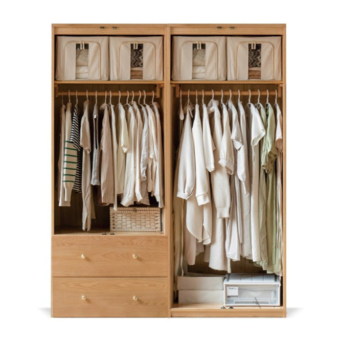 Oak Solid Wood Modern Wardrobe Free Combination.