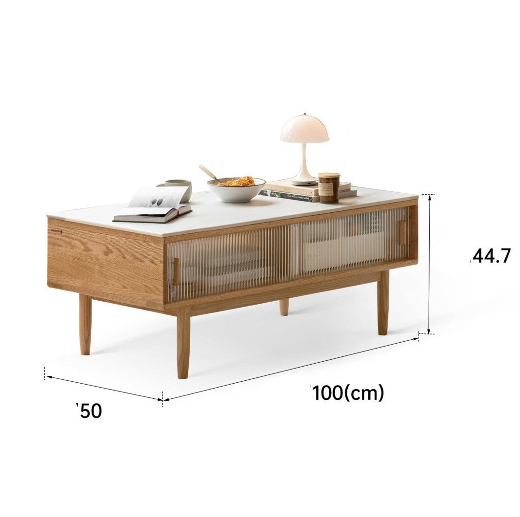 Oak Solid wood slate coffee table "