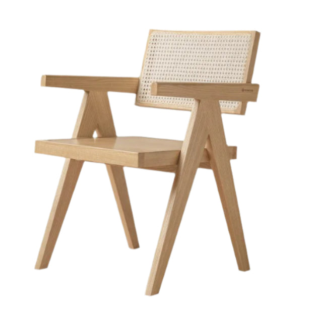 Cherry, Oak, Wax Solid Wood Light Luxury Leisure Dining Chair