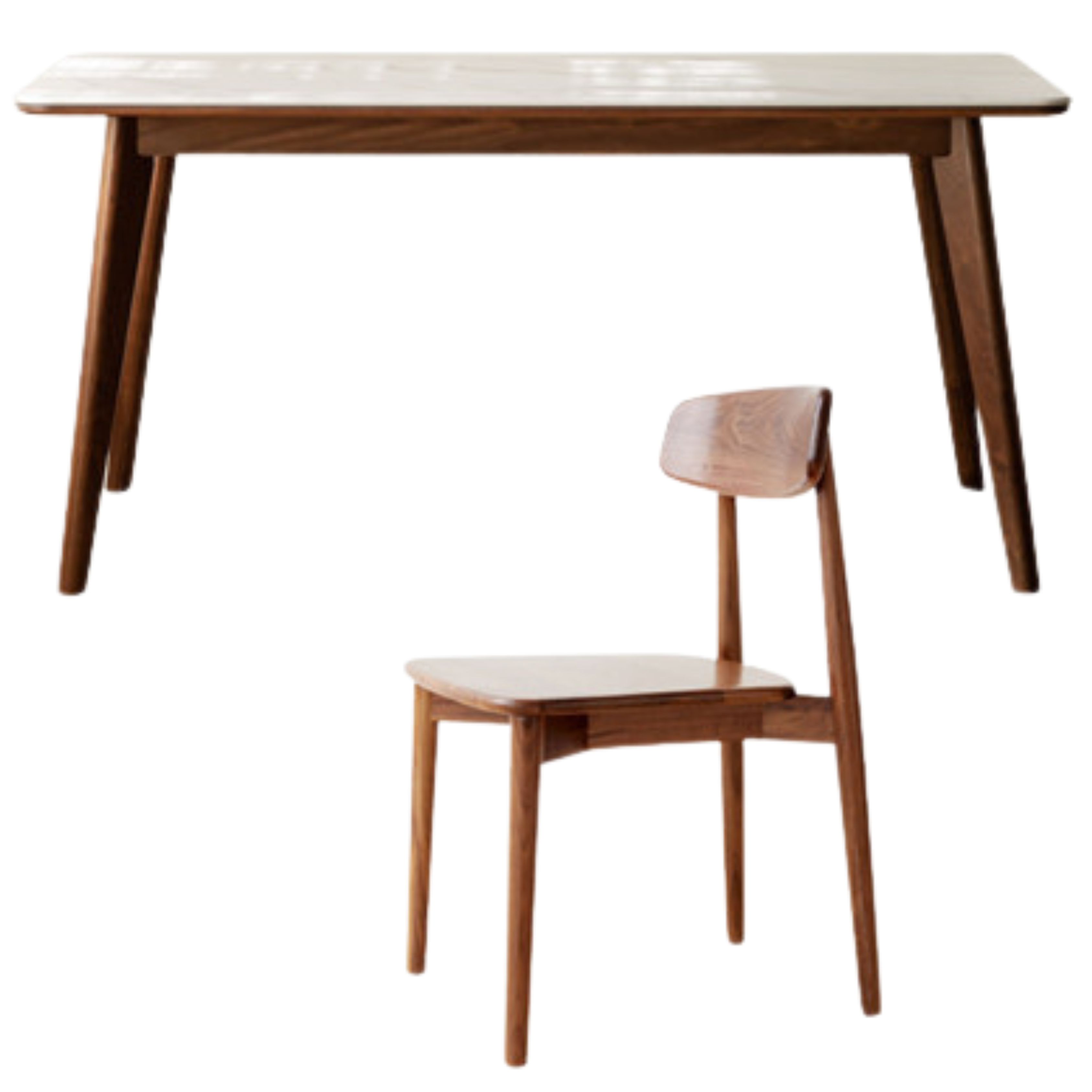 Ash, Black Walnut, Sandalwood Solid Wood Rock Plate Dining Table