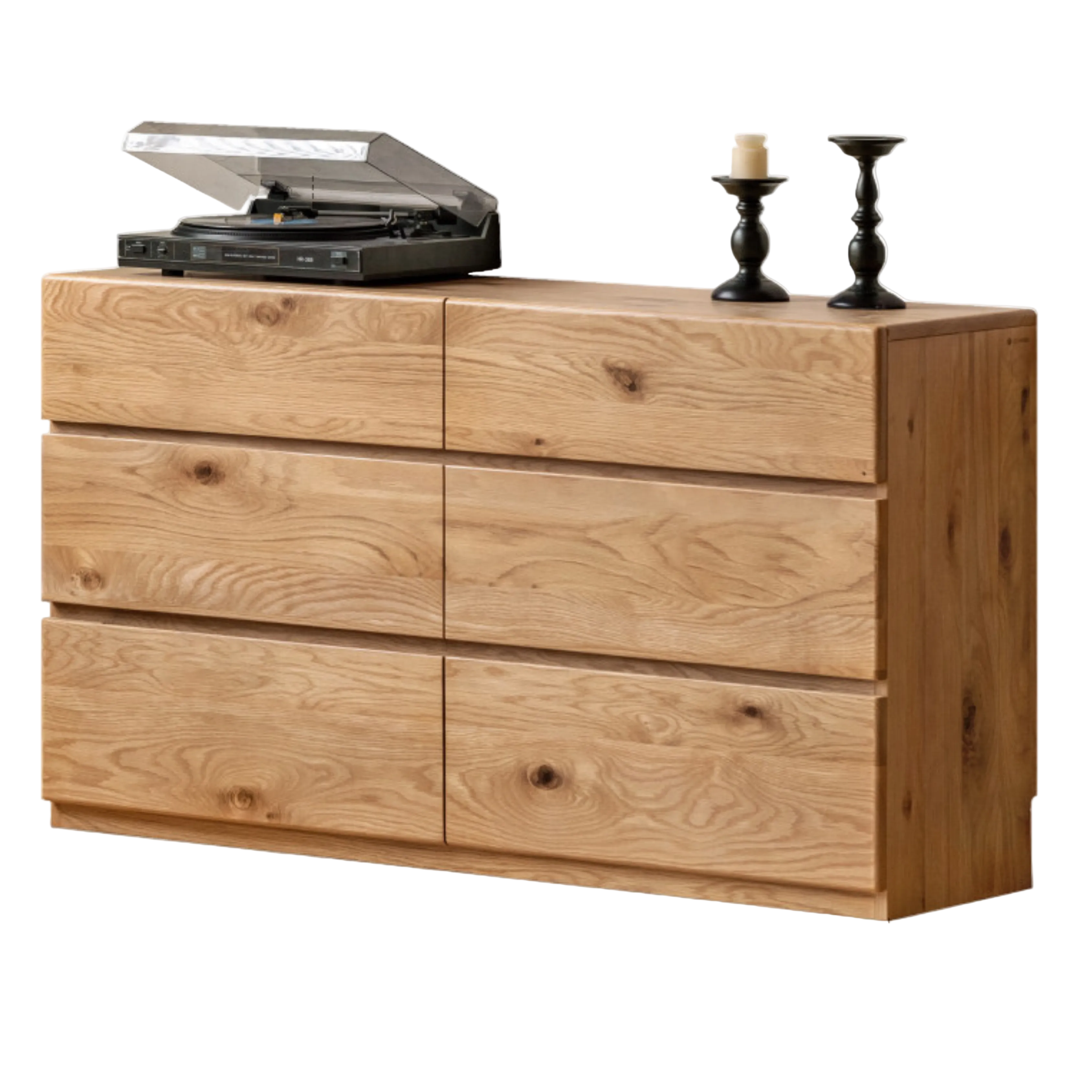 White Oak Solid Wood Wabi-Sabi Style Drawers Cabinet