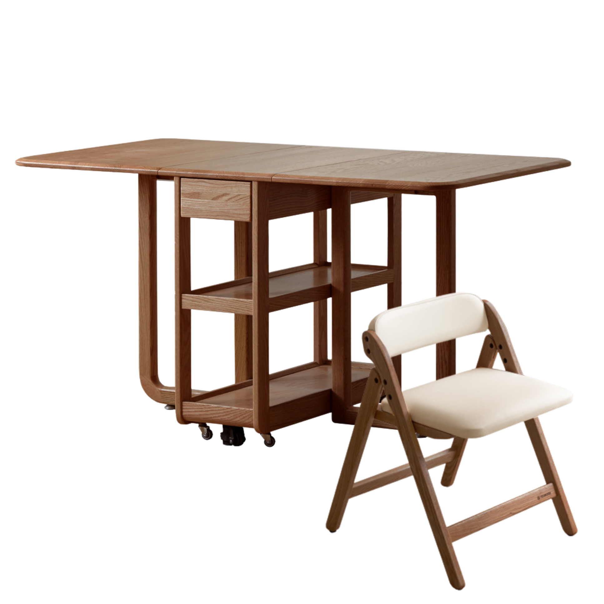 Oak Solid Wood Folding Rock Dining Table