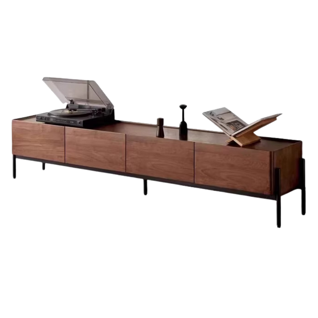 Black Walnut Solid Wood TV Stand.