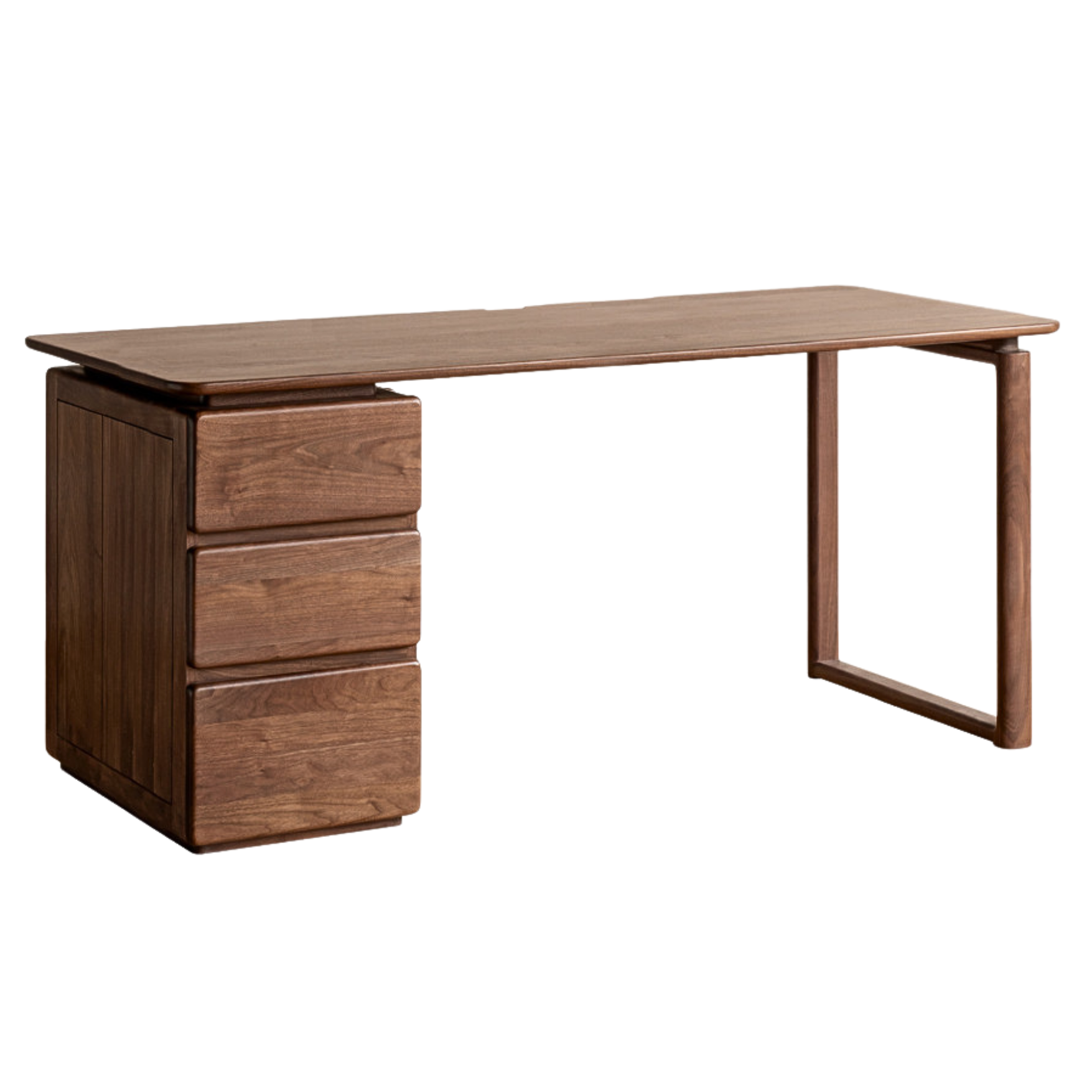 Black Walnut Solid Wood Desk Cabinet Integrated Work Table