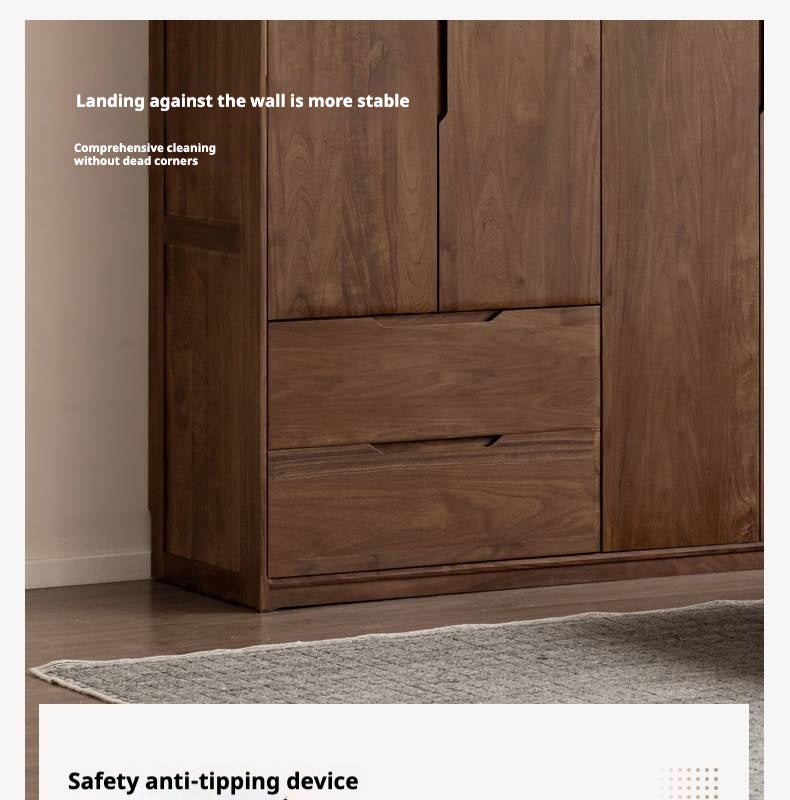 Black Walnut Solid Wood Large Wardrobe.