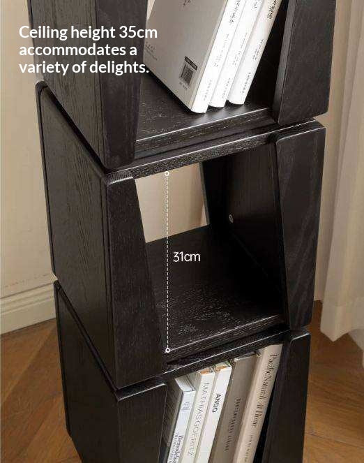 Oak Solid Wood Floor-standing Narrow Bookshelf.