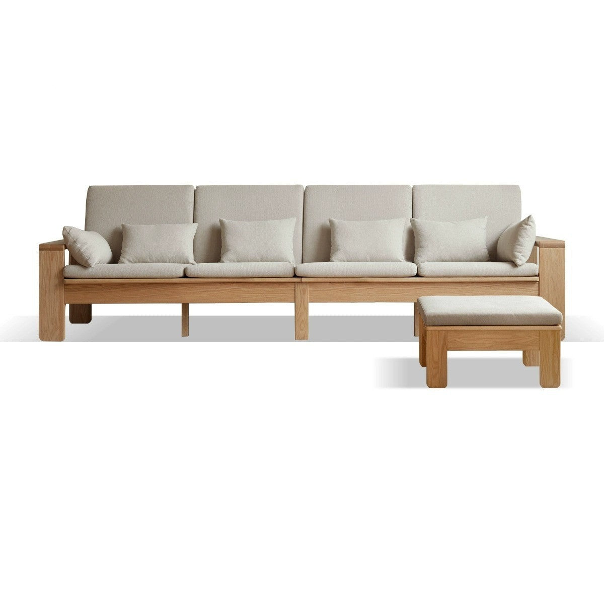 Oak, Ash Solid Wood Modern Nordic Fabric Sofa.