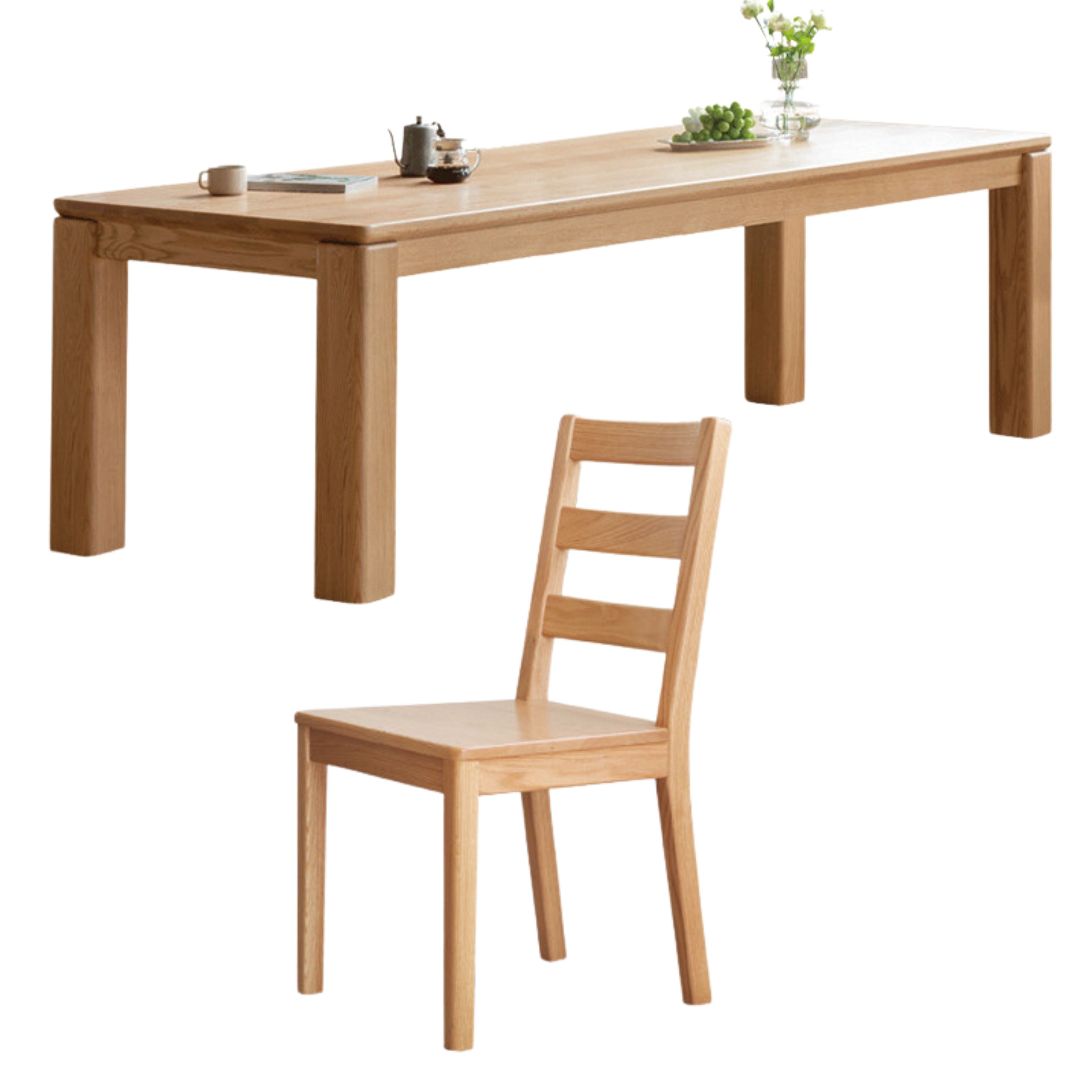 Oak Solid Wood Thick Legs Dining Table