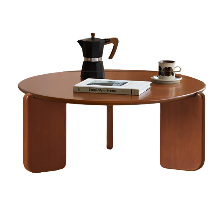 Poplar Solid Wood Rock Board Medieval Round Coffee Table