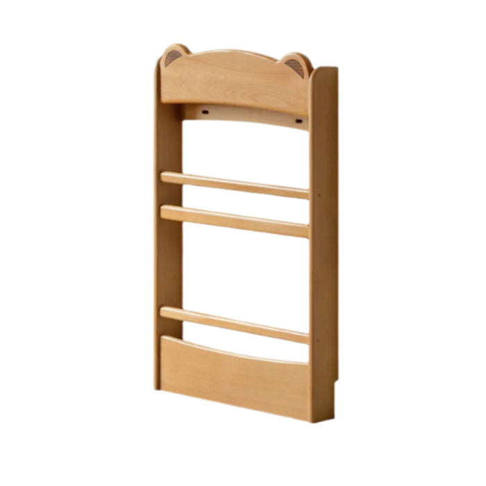 Beech Solid Wood Children's Multi-Layer Narrow Bookshelf.