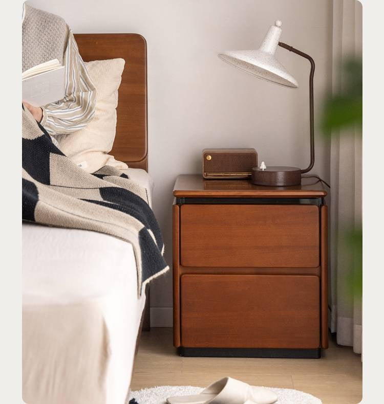 PoplarSolid Wood Vintage Style Nightstand