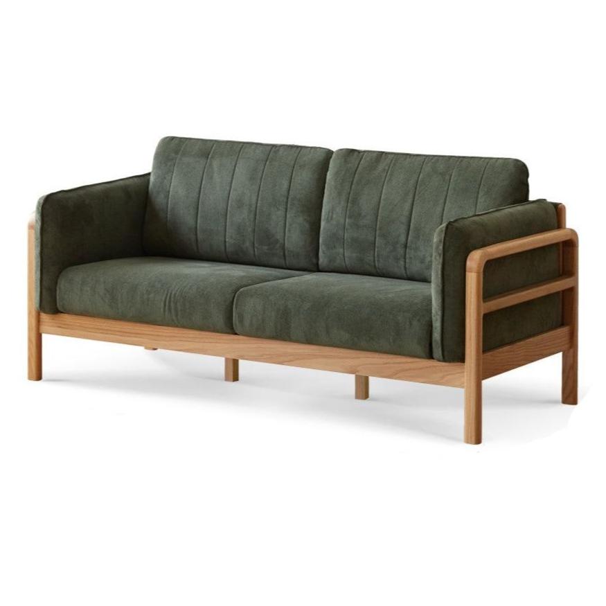 Oak, Beech Solid Wood Modern Simple Fabric Straight Sofa