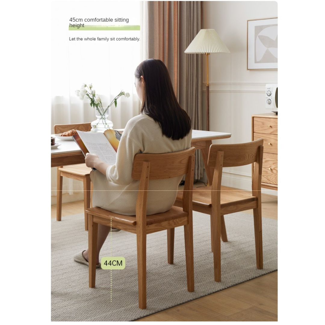 Solid Rubberwood, Ash, Oak, Black Walnut Solid Wood Dining chair Set of 4