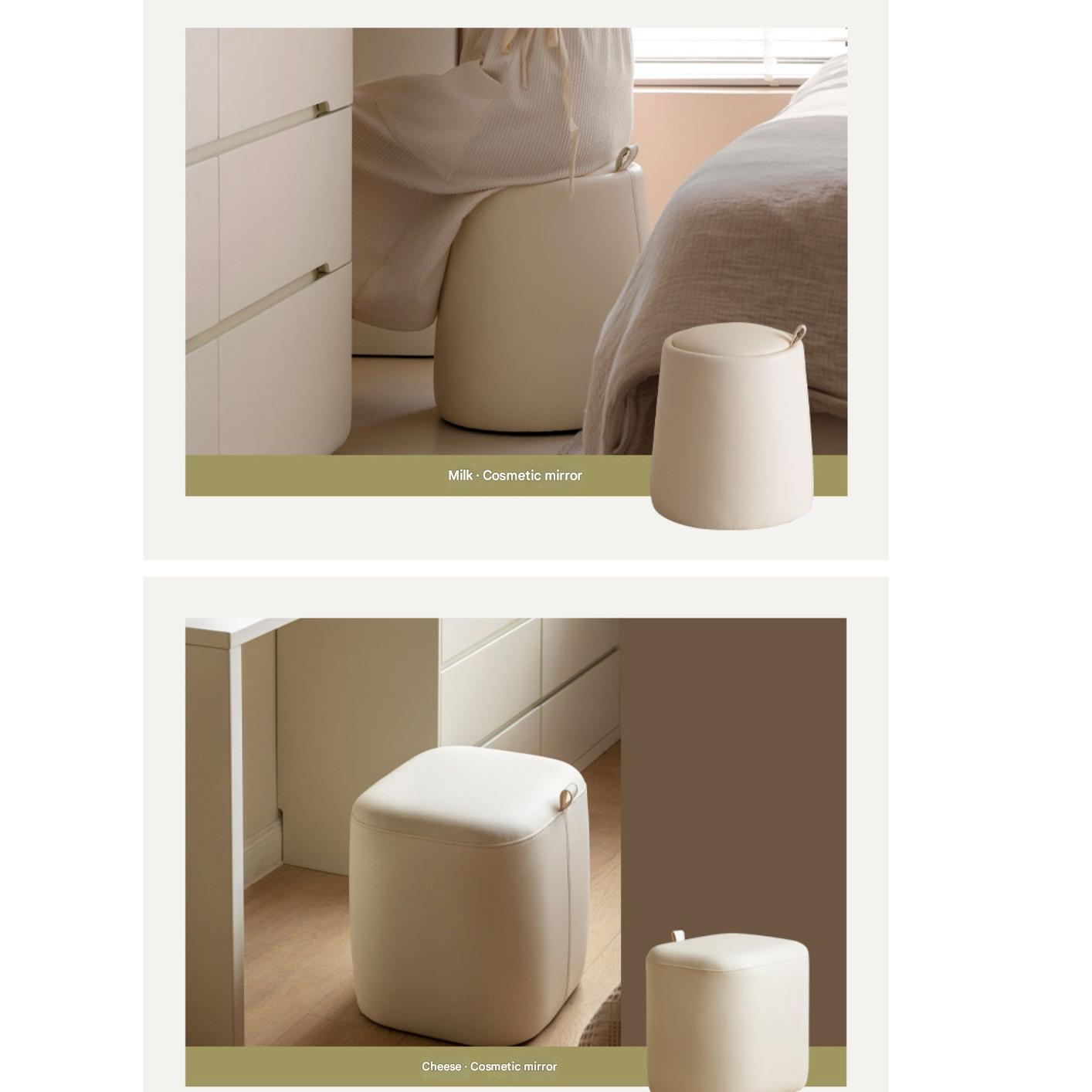 Solid Rubberwood White Cream Style Dressing Table.