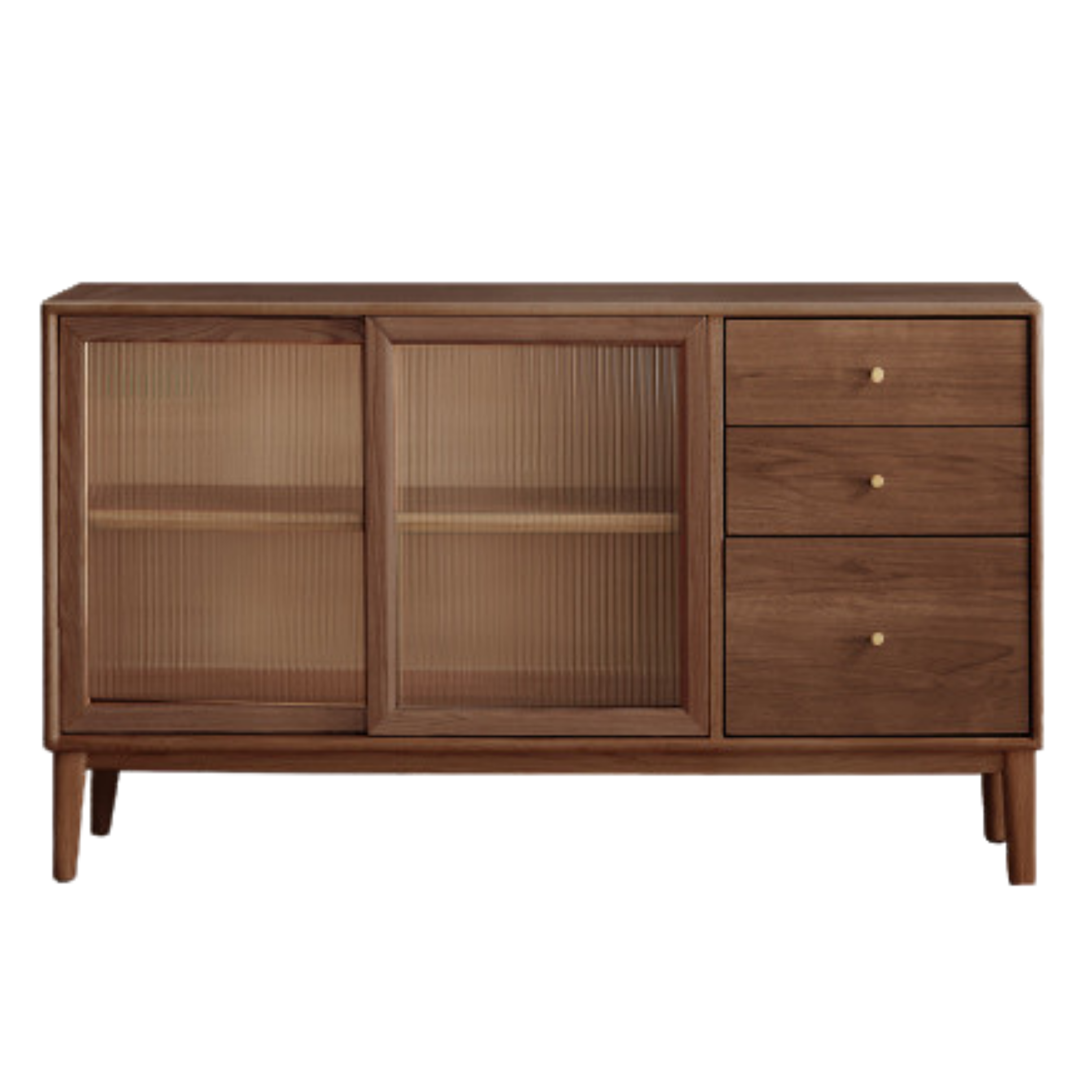 Solid Rubberwood, Oak Solid Wood Sideboard, Buffet Cabinet