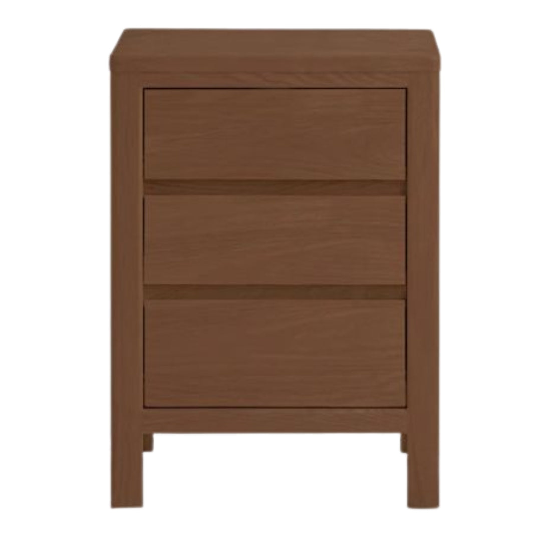 Oak Solid Wood, Solid Rubberwood Nightstand with Locker.