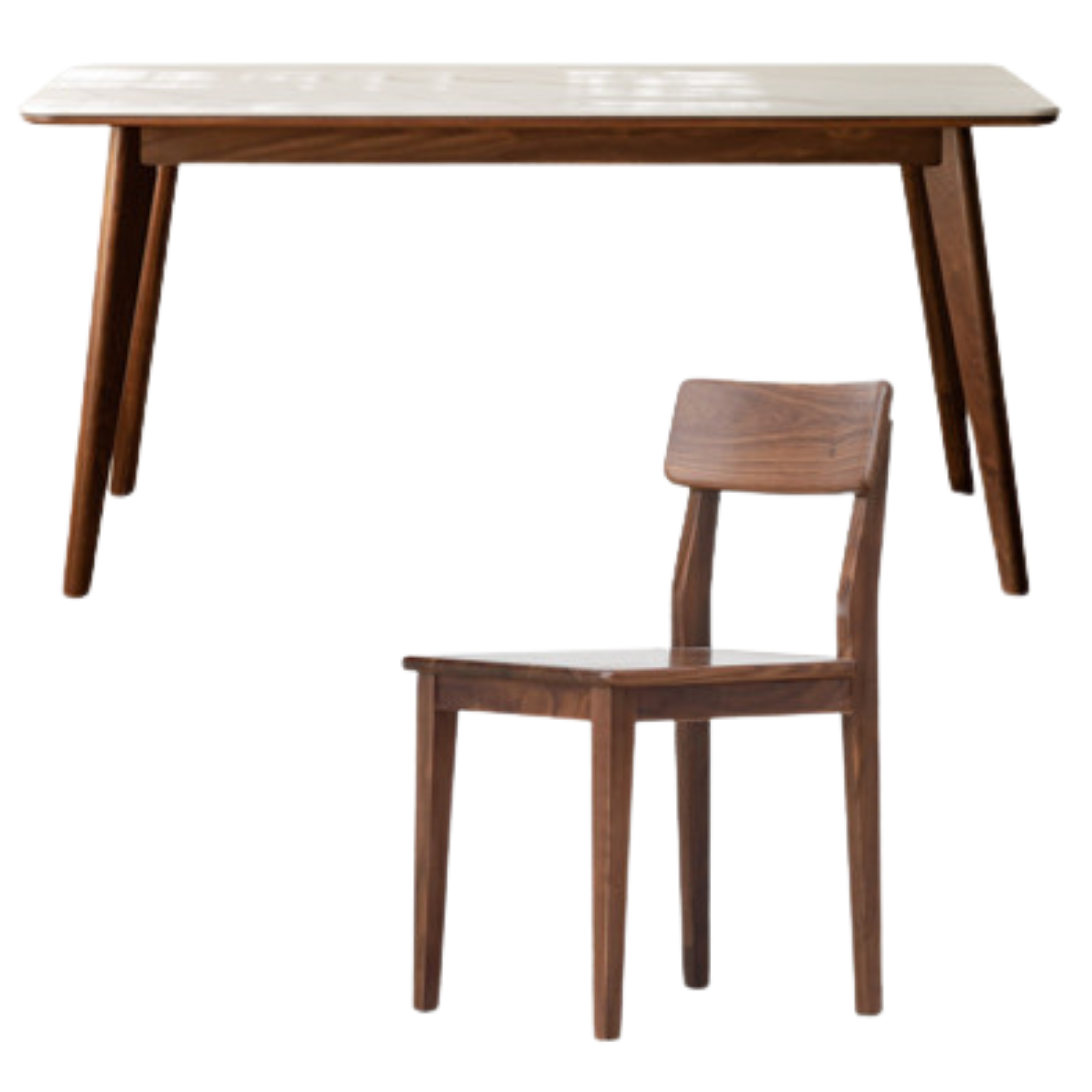 Ash, Black Walnut, Sandalwood Solid Wood Rock Plate Dining Table