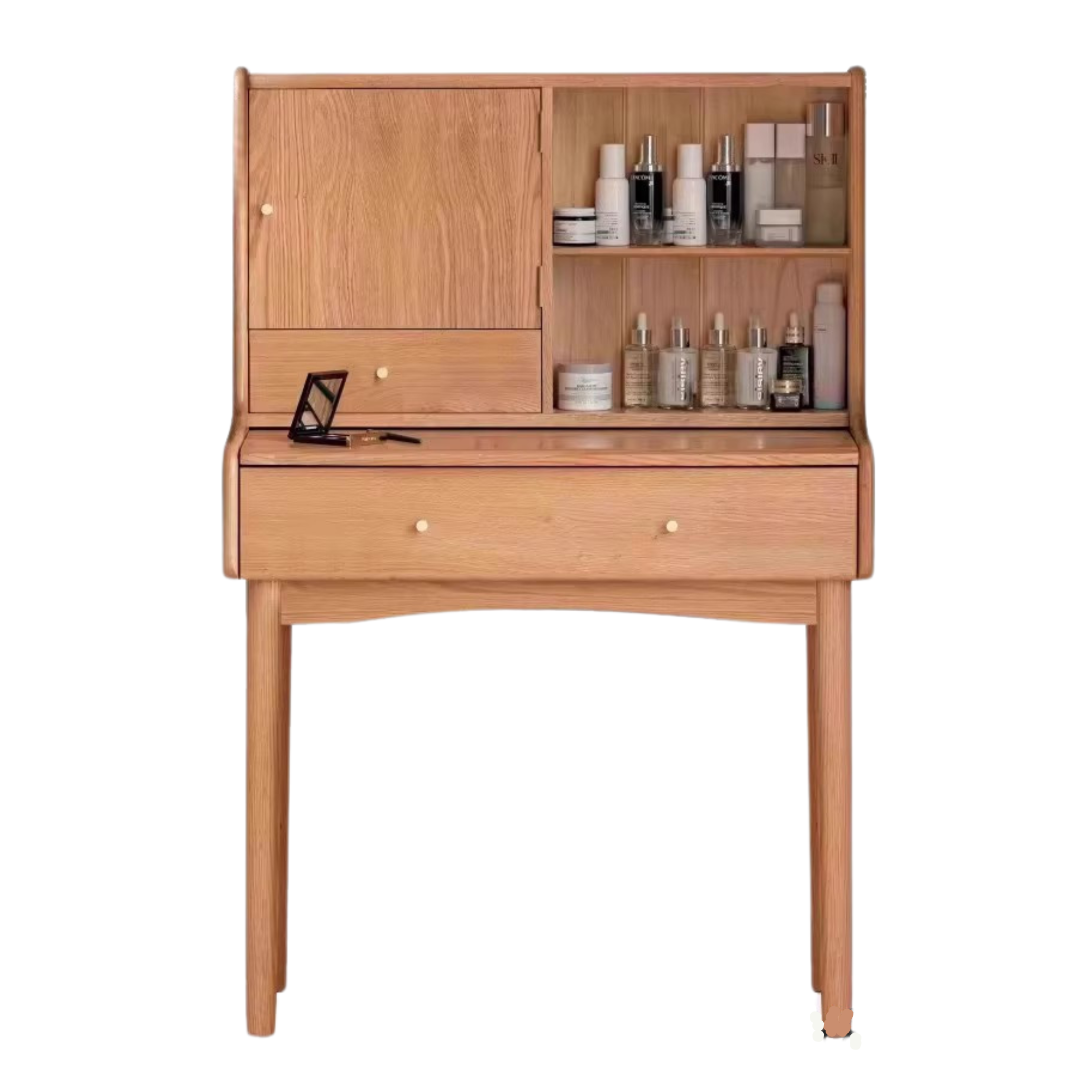 Oak Solid Wood, Solid Rubberwood Vanity Table, Makeup Table.