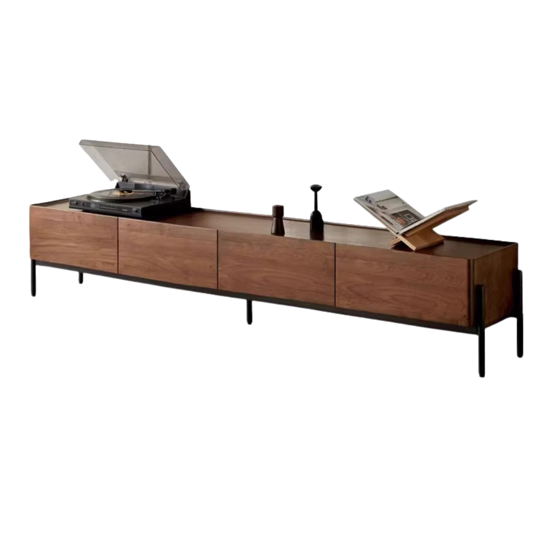 Black Walnut Solid Wood TV Stand.