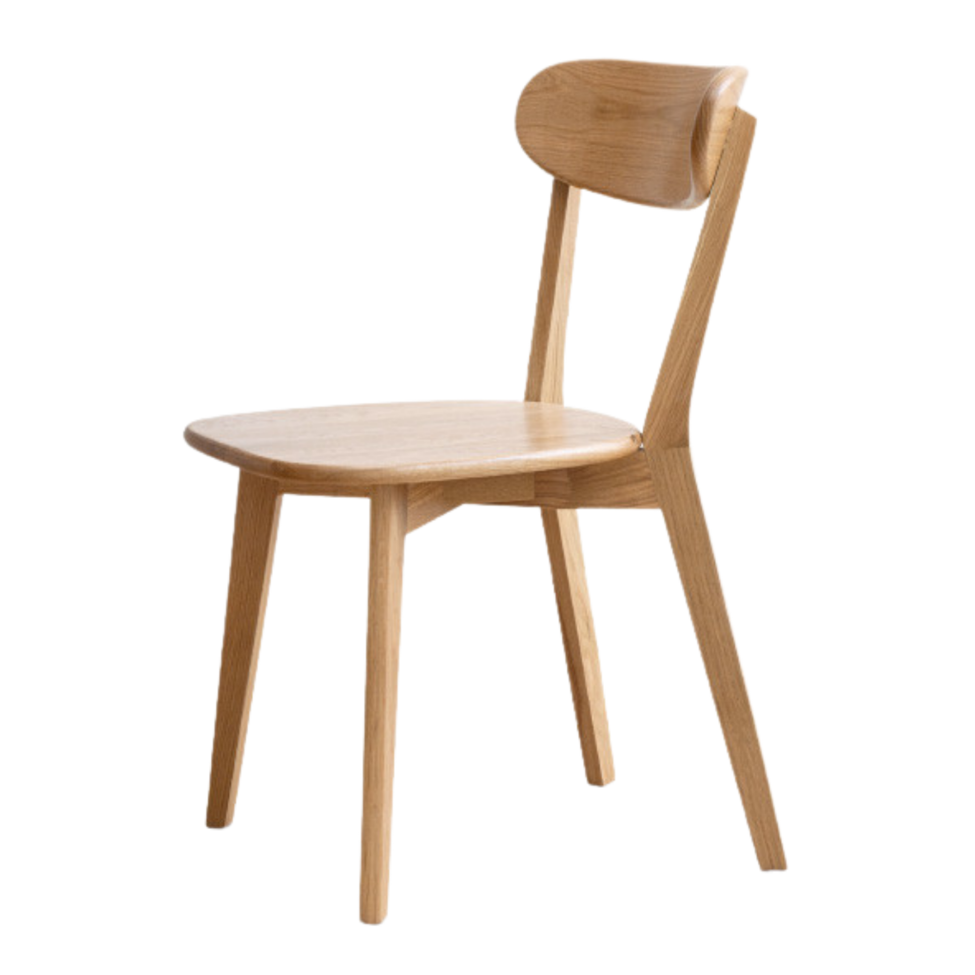 Ash, Oak, Beech, Cherry Solid Wood Curved Backrest Dining Chair