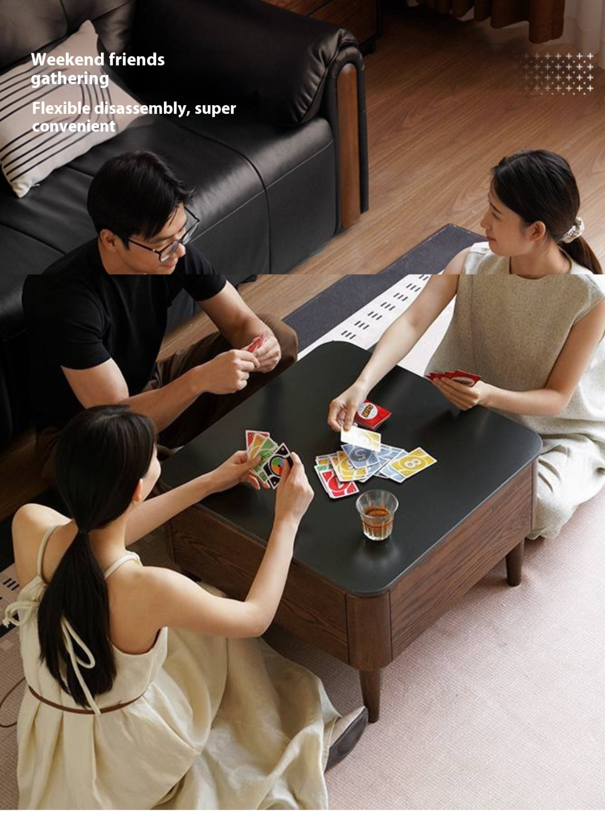 Oak Solid Wood Mobile Coffee Table