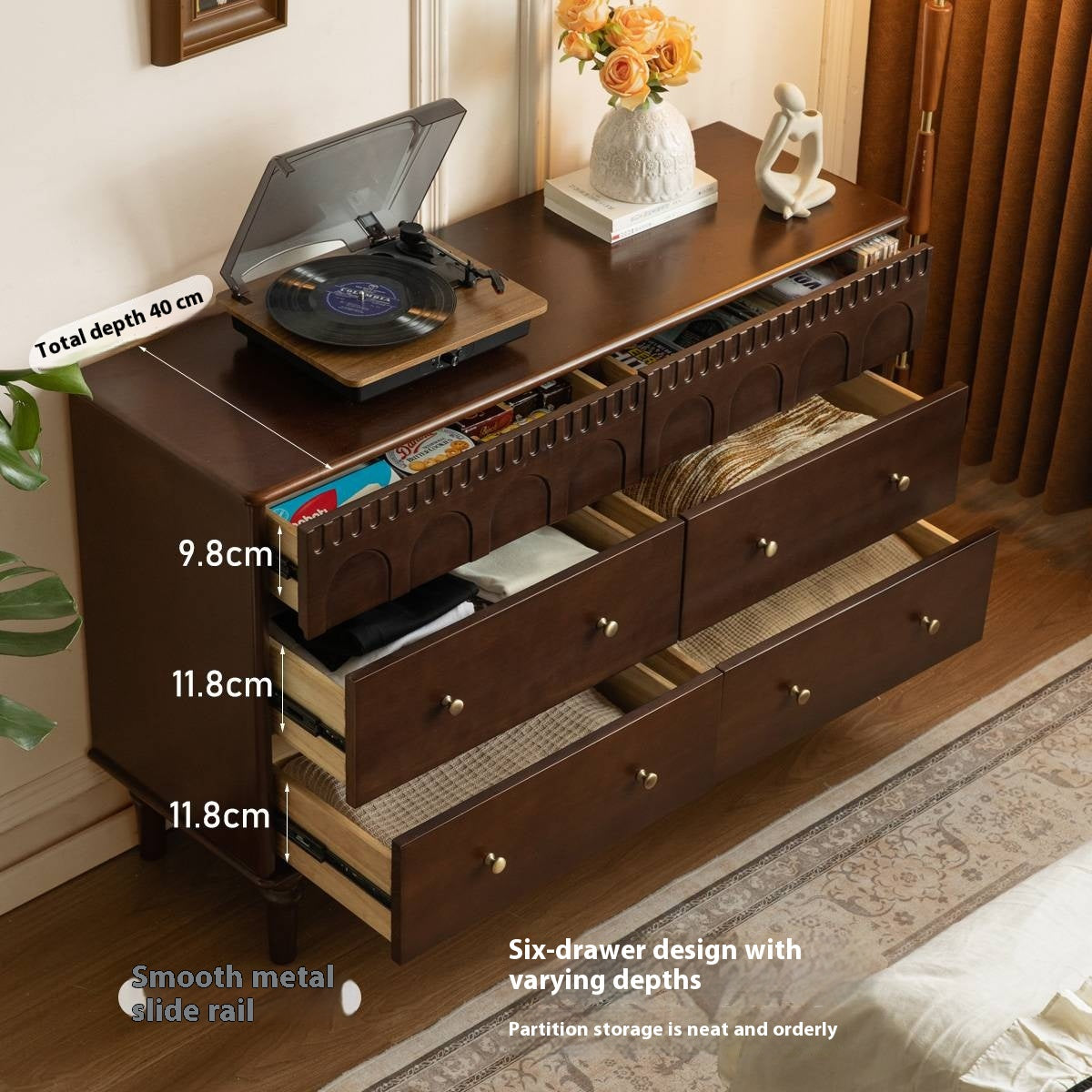 Poplar Solid Wood Retro Style Bucket Cabinet