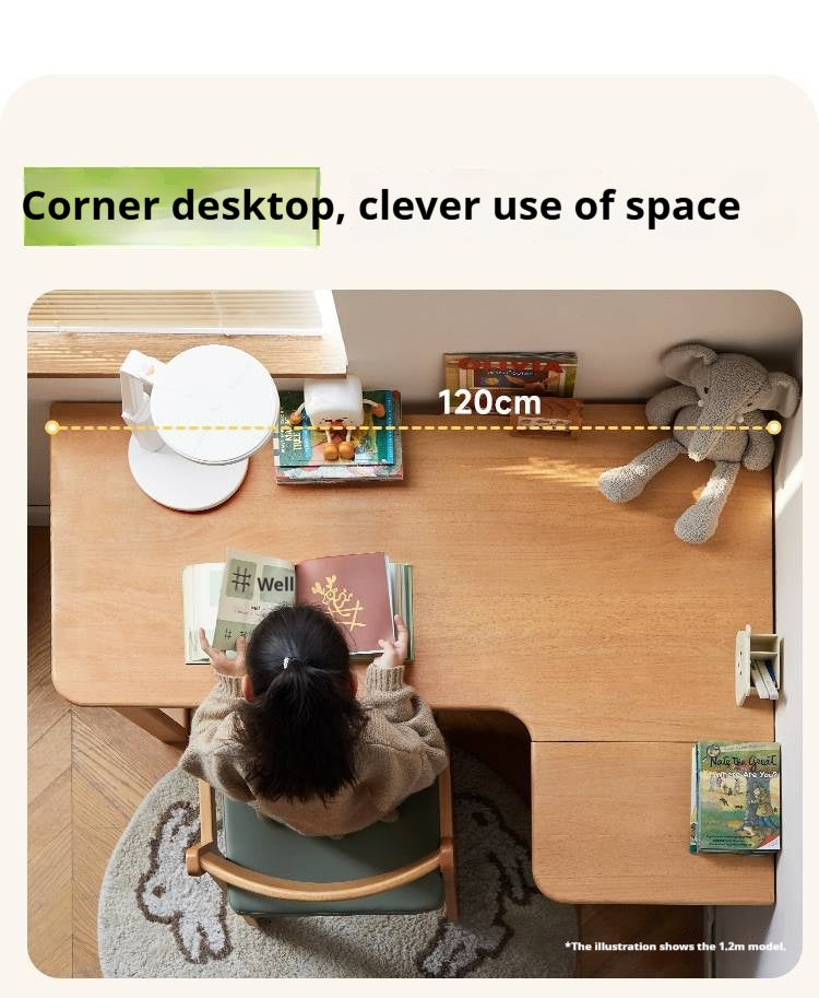 Beech Solid Wood Kids Corner Desk