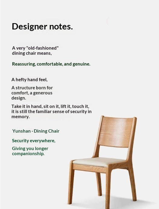 4 pcs -Oak Solid Wood Dining Chair Modern Style