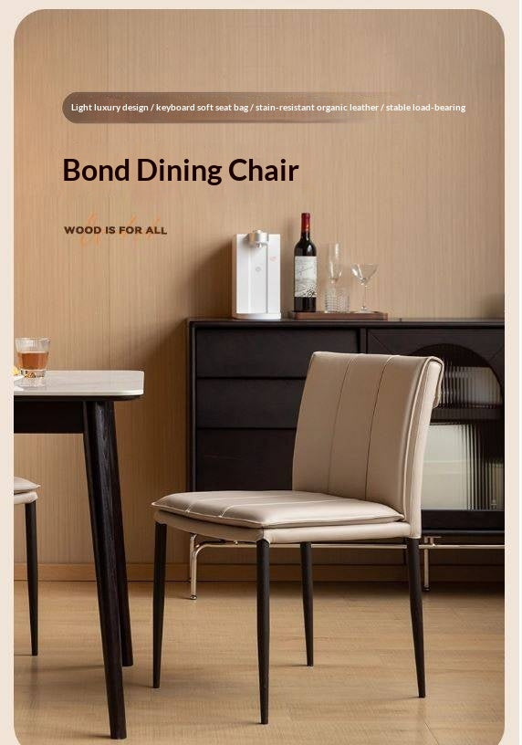 Organic leather Iron Light Luxury Soft Backrest Chair