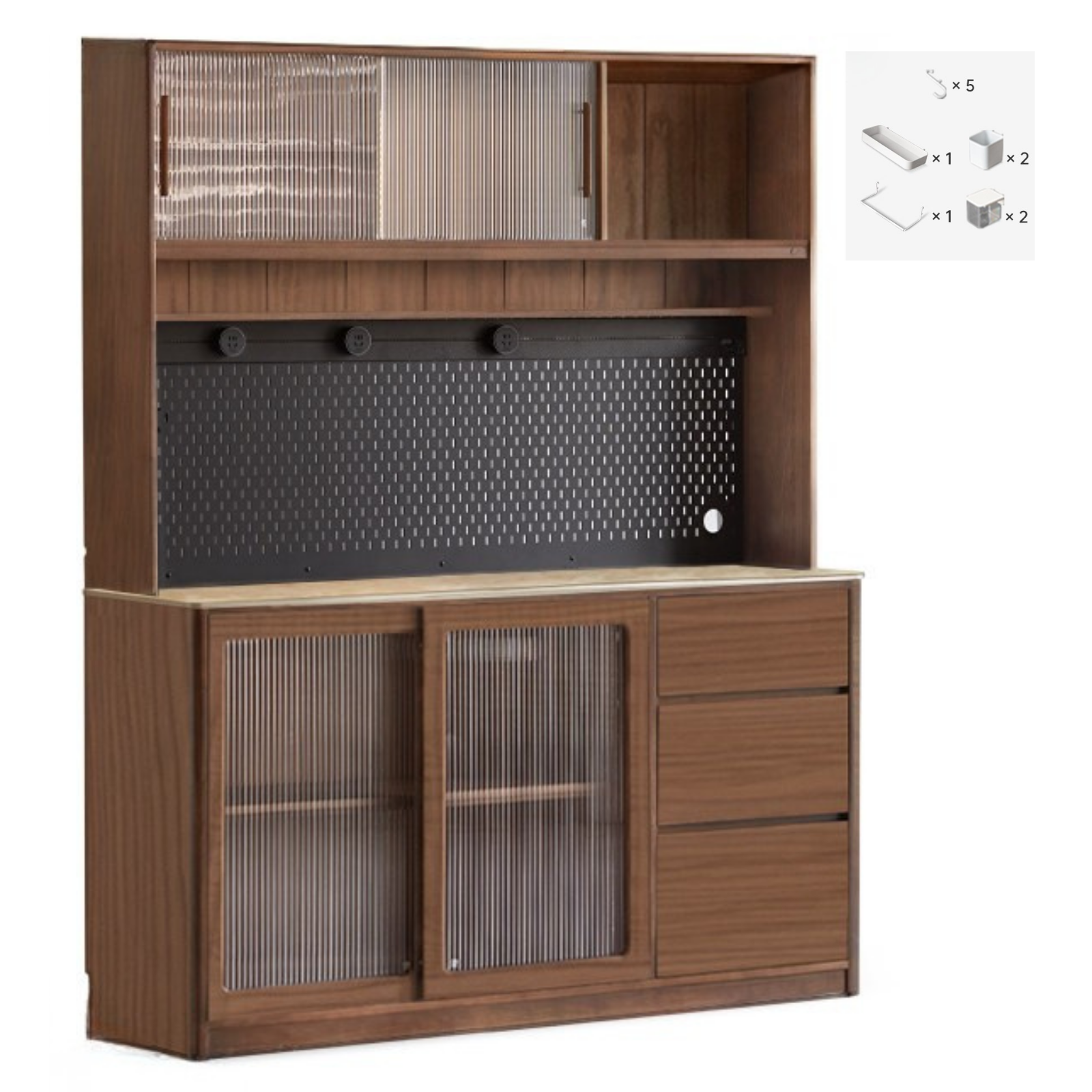 Sandalwood, Ash, White Ash Solid Wood Rock Board Modern Sideboard