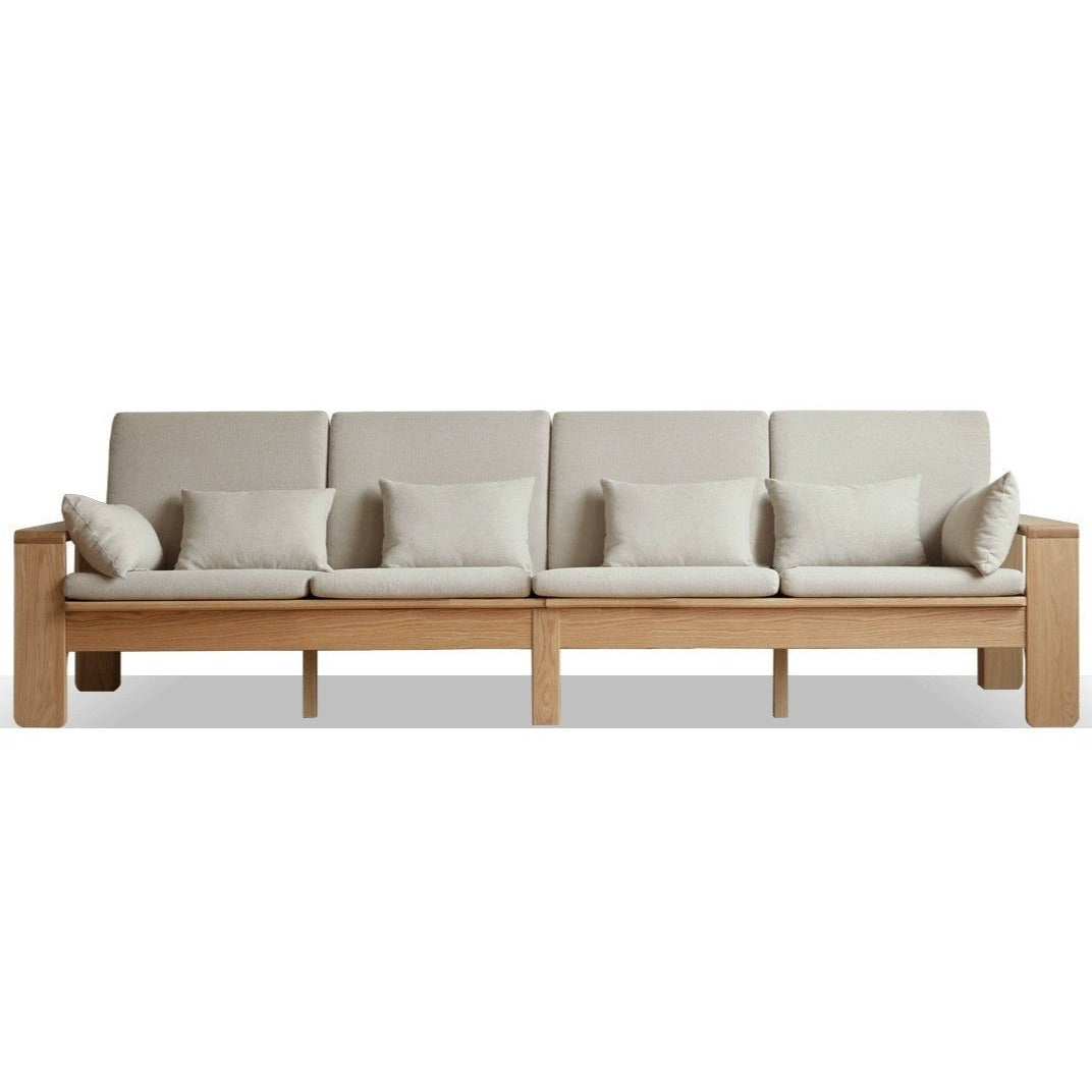 Oak, Ash Solid Wood Modern Nordic Fabric Sofa.