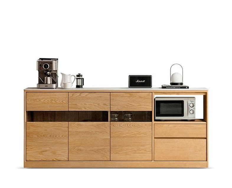 Oak Solid Wood Sideboard Modern Buffet Cabinet