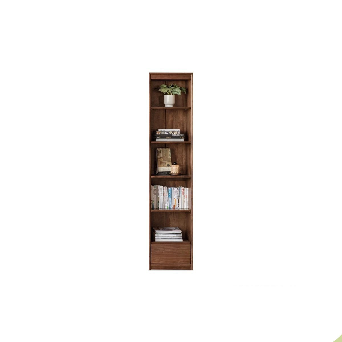 Black Walnut Solid Wood flat glass Double-door bookcase
