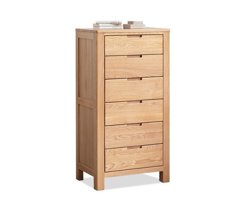 Oak Solid Wood, Solid Rubberwood Nordic Chest of Drawers