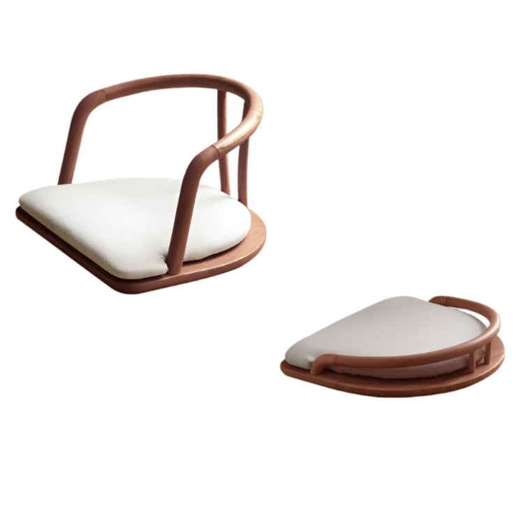 Ash Solid Wood Backrest Legless Low Tatami Chair