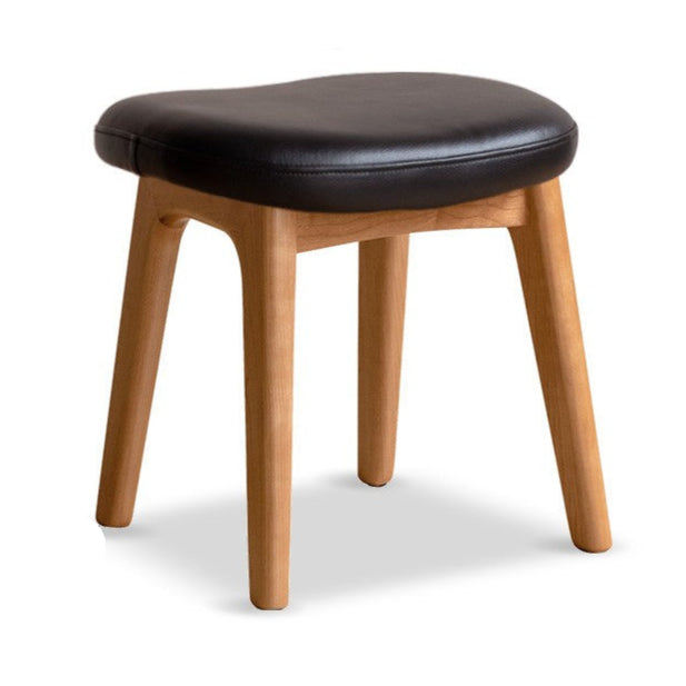 Oak, Cherry Solid Wood Makeup Soft Stool.