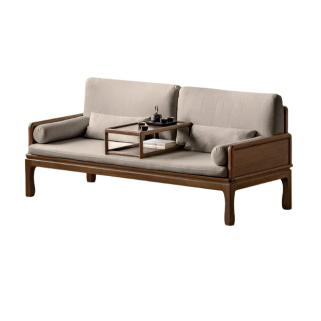 Black Walnut, Oak Solid Wood Dual Use Sofa,