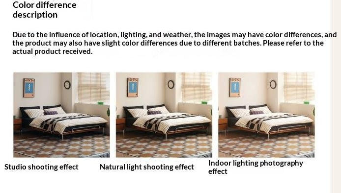 Poplar Solid Wood Platform Bed — No Headboard, Vintage Bauhaus Edge Style