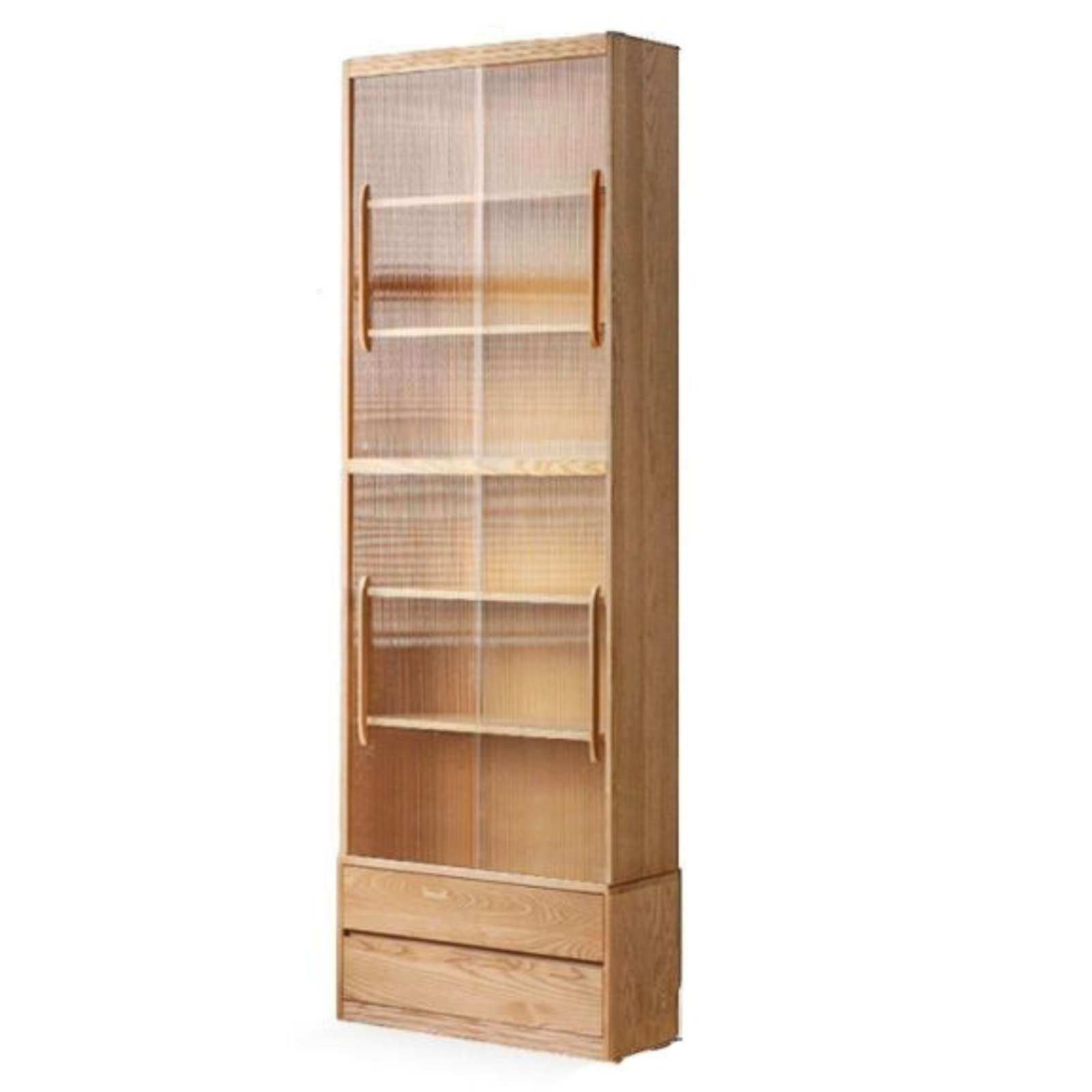 Oak, Ash Solid Wood Wall-Mounted Bookcase with Simple Storage Design