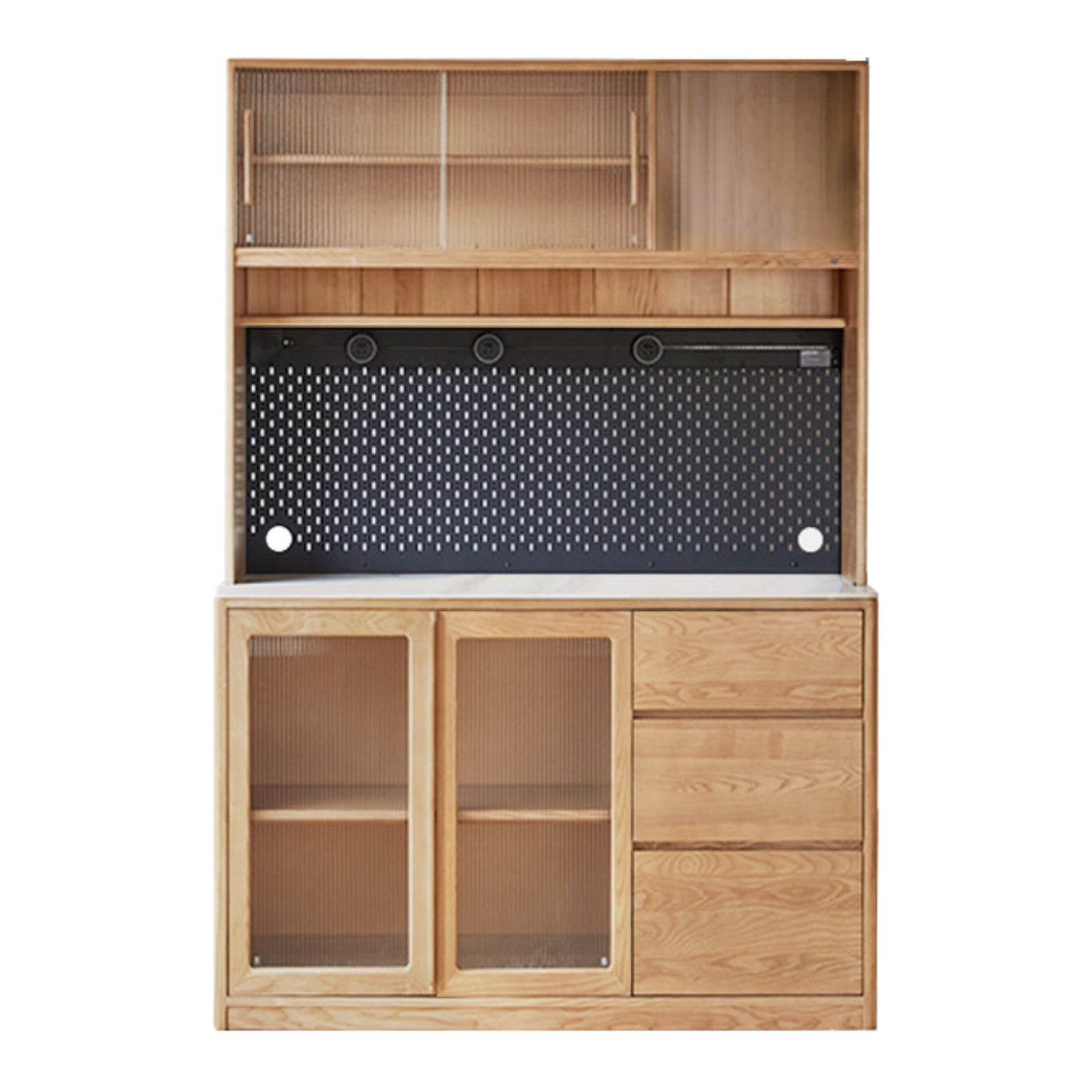 Ash Solid Wood White Wax Rock Plate Sideboard