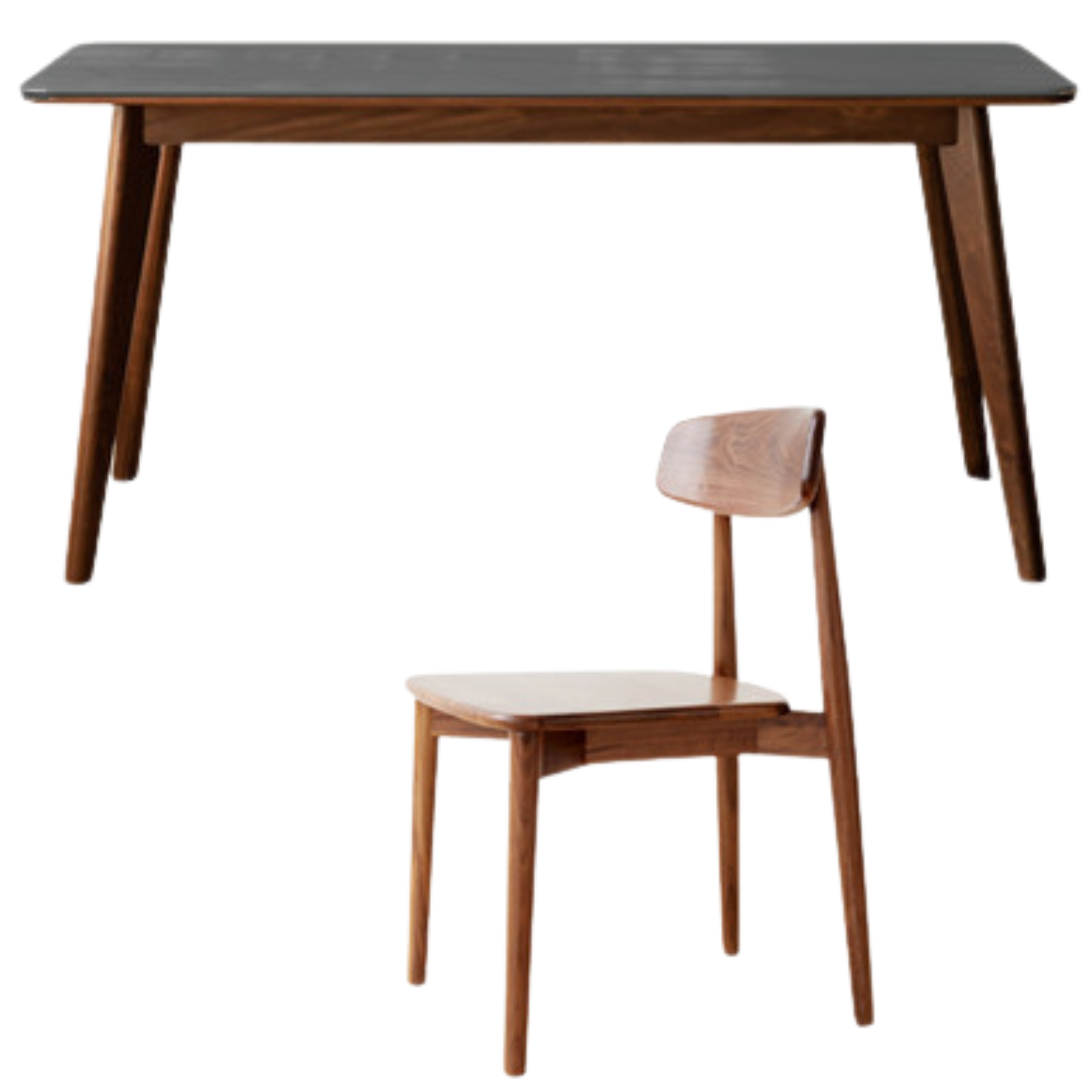 Ash, Black Walnut, Sandalwood Solid Wood Rock Plate Dining Table