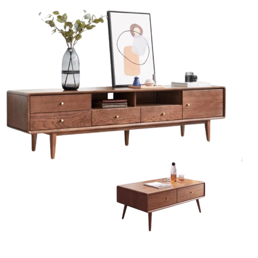 Oak Solid Wood Nordic Modern TV Stand