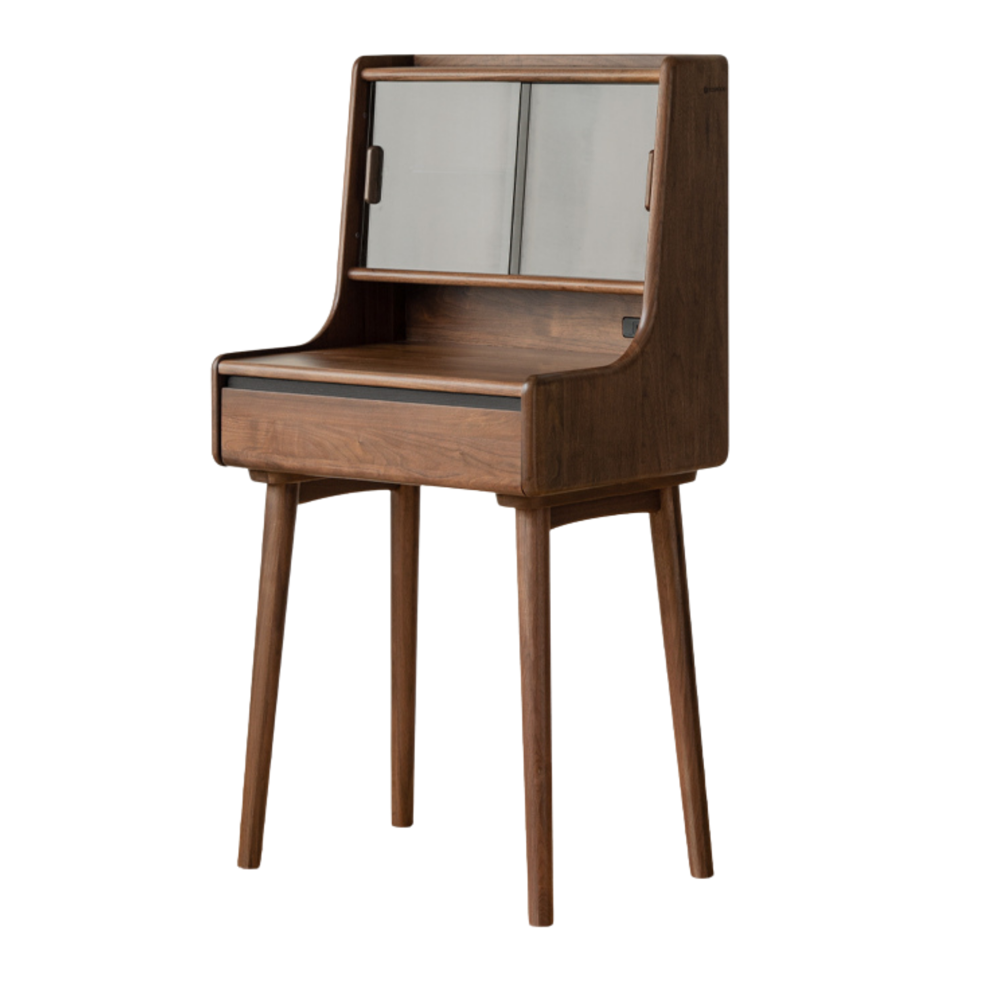 Black Walnut, Sandalwood Solid Wood Lighted Dressing Table