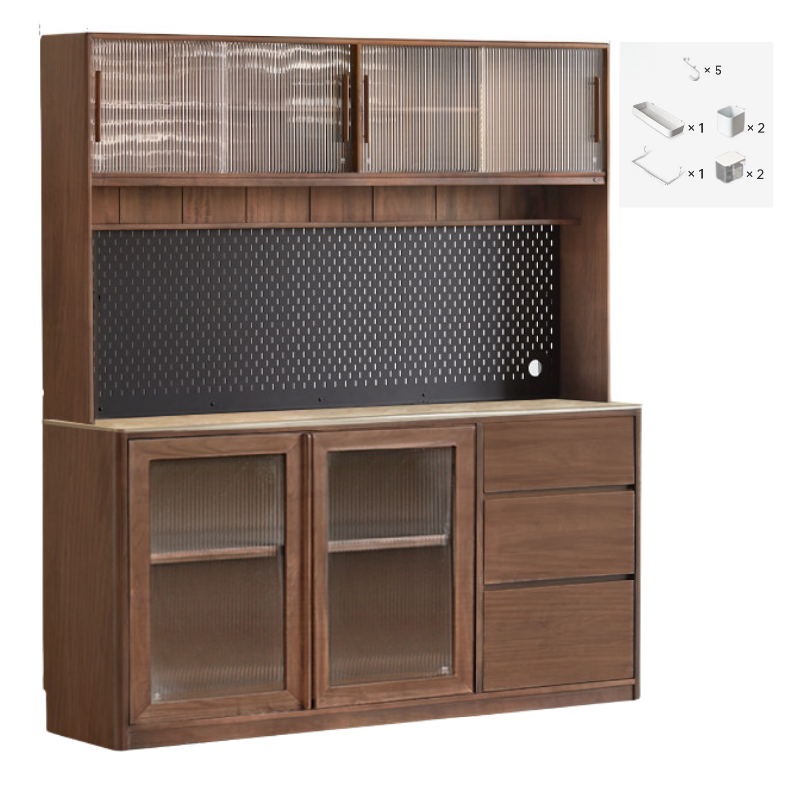 Sandalwood, Ash, White Ash Solid Wood Rock Board Modern Sideboard