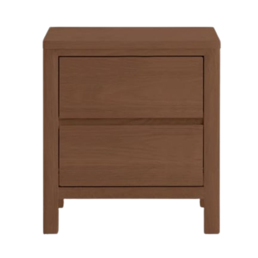 Oak Solid Wood, Solid Rubberwood Nightstand with Locker.