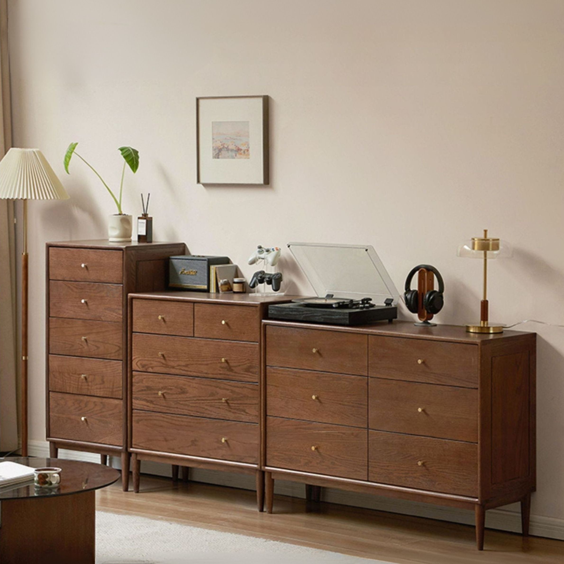 Oak Solid Wood Modern Chest of Drawers