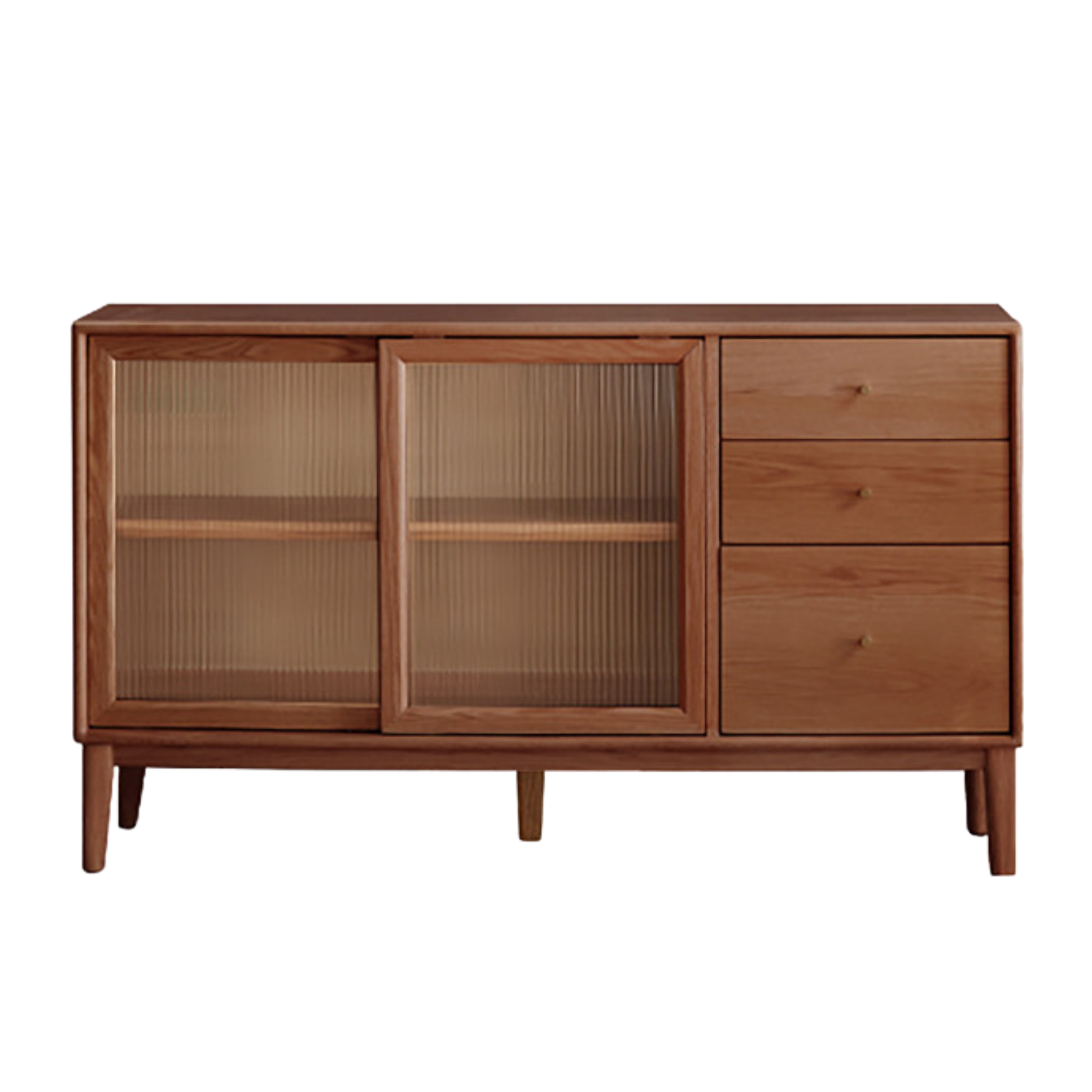 Solid Rubberwood, Oak Solid Wood Sideboard, Buffet Cabinet