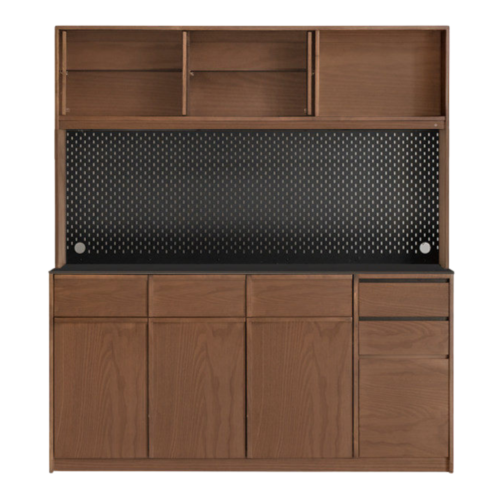 Black Walnut, Sandalwood, Ash Solid Wood Dining Cabinet Antique Style Rock Board